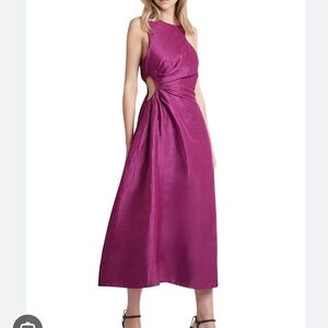 Aje Purple Cutout Midi Dress
